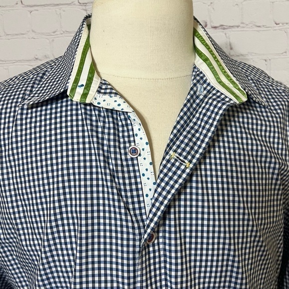 ROBERT GRAHAM LONG SLEEVE BUTTON DOWN SHIRT XL flip cuff detail GUC - Picture 15 of 15